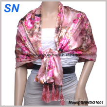 Double Layer Blume Satin Schal (SNWDQ1001)